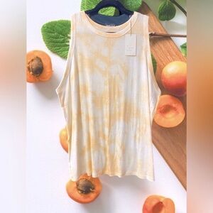 A New Day plus size tank top shirt micro-ribbed peach tie dye modal cotton new